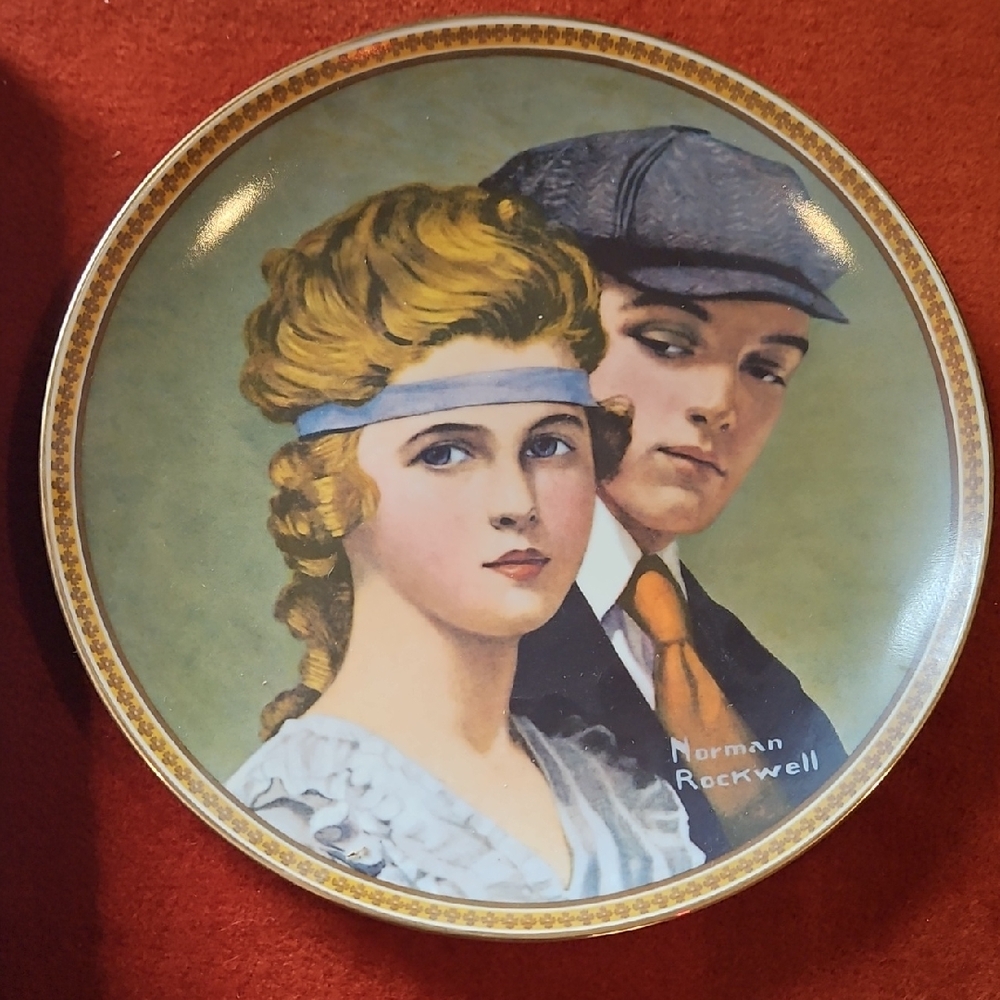 Norman Rockwell Decorative Plate with Vintage Portrait